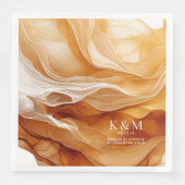 Amber Brandy Abstrakt Ink Wedding ID1089 Serviette (Vorderseite)