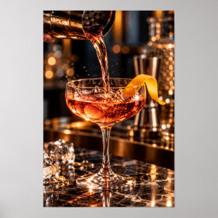 Amber-Cocktail-Einguss mit Orangenschale – Luxusba Poster