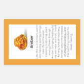 Amber Crystal Meaning Juwelen Edelsteinpaket Rechteckiger Aufkleber (Vorderseite)