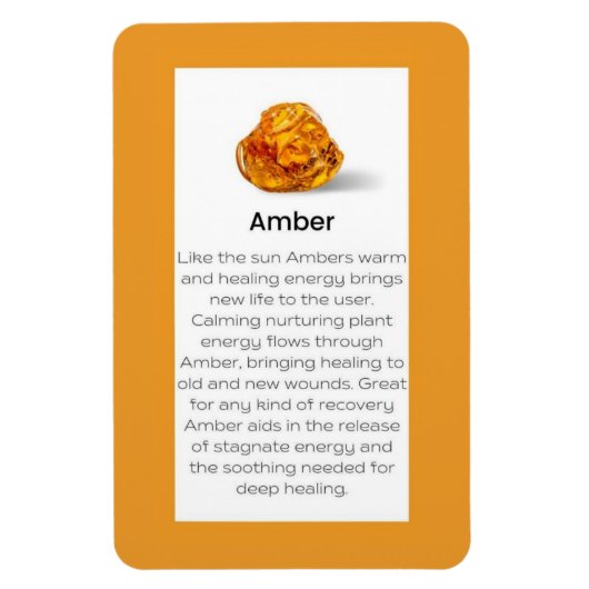 Amber Crystal Meaning Juwelen Edelsteinzeichen Magnet (Vertikal)