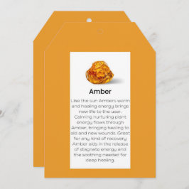 Amber Crystal Meaning Juwelier Display Card Tag Feiertagskarte