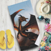 Amber Dragon Fantasy Badehandtuch