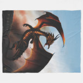 Amber Dragon Fantasy Fleecedecke (Vorderseite (Horizontal))