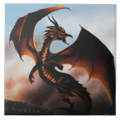 Amber Dragon Fantasy Fliese (Vorderseite)