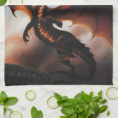 Amber Dragon Fantasy Geschirrtuch (Gefaltet)