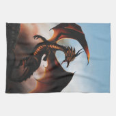 Amber Dragon Fantasy Geschirrtuch (Horizontal)