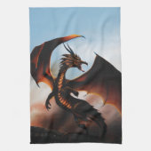 Amber Dragon Fantasy Geschirrtuch (Vertikal)