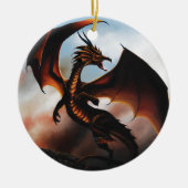 Amber Dragon Fantasy Keramikornament (Vorne)