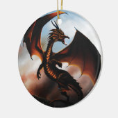 Amber Dragon Fantasy Keramikornament (Links)