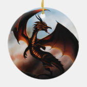Amber Dragon Fantasy Keramikornament (Hinten)