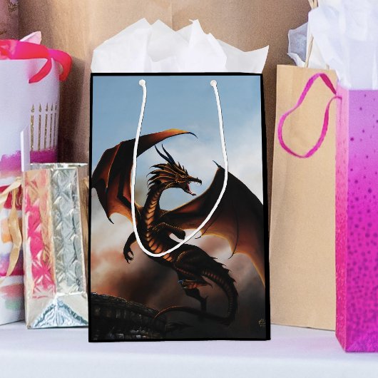 Amber Dragon Fantasy Mittlere Geschenktüte