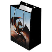Amber Dragon Fantasy Mittlere Geschenktüte (Vorderseite Schrägansicht)