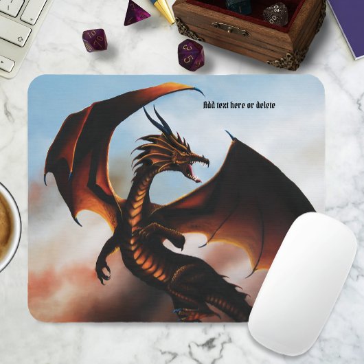 Amber Dragon Fantasy Mousepad