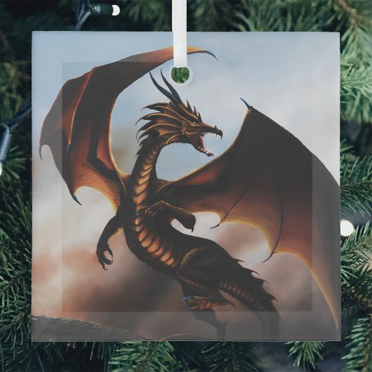 Amber Dragon Fantasy Ornament Aus Glas