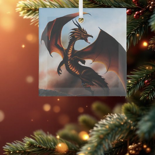 Amber Dragon Fantasy Ornament Aus Glas
