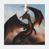 Amber Dragon Fantasy Ornament Aus Glas (Rückseite)