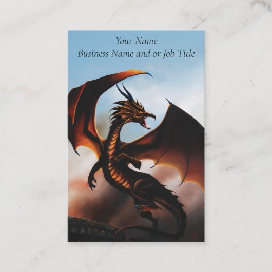 Amber Dragon Fantasy Visitenkarte (Vorderseite)