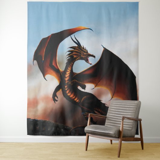 Amber Dragon Fantasy Wandteppich (Beispiel)