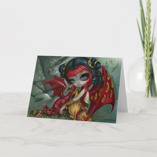 "Amber Dragonling" Greeting Card Karte (Vorderseite)