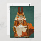 Amber Eichhörnchen Retro Postkarte (Vorne/Hinten)