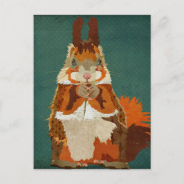 Amber Eichhörnchen Retro Postkarte