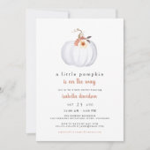 Amber - Eine kleine Pumpkin Rustic Fall Baby Dusch Einladung (Vorderseite)