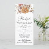 AMBER Erntedank Dinner rustikale Menüvorlage Menükarte (Stehend Vorderseite)