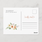 AMBER Fall White Pumpkin and Floral Erntedank Postkarte (Rückseite)