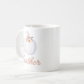 AMBER Floral White Pumpkin Individuelle Name Fall Kaffeetasse (Vorderseite Links)