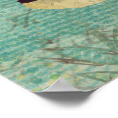 Amber Fox & Owl Art Poster (Ecke)