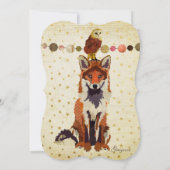 Amber Fox & Owl Stars Kindereinladung Einladung (Rückseite)