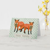 Amber Foxes Geburtstagskarte Karte (Gelbe Blume)