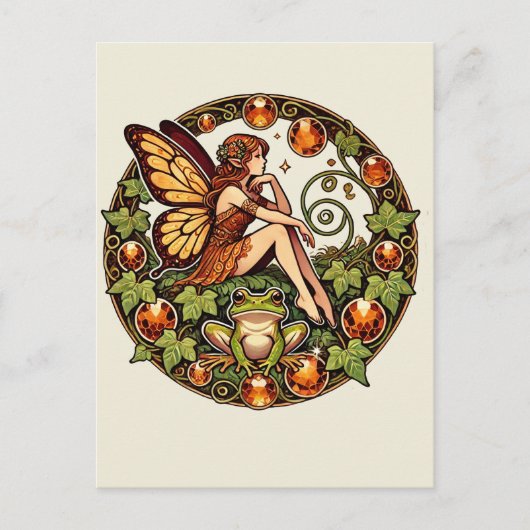 Amber Frog Fairy Postkarte (Vorderseite)