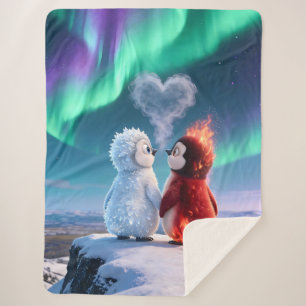 Amber & Frosty Aurora Magic Penguin Blanket Sherpadecke