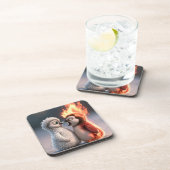 Amber & Frosty Tiny Penguins Big Feelings Coaster Getränkeuntersetzer (Rechte Seite)