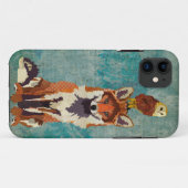 Amber Fuchs & Owl Blaue Rose Fall Case-Mate iPhone Hülle (Rückseite (Horizontal))