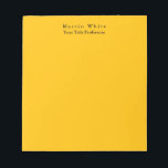 Amber gelb Schlicht Elegante Beruflich Moderne Notizblock<br><div class="desc">Einfaches,  modernes,  minimalistisches Design für Unternehmen. Diese Vorlage kann an alle beruflichen Beruf angepasst werden.</div>