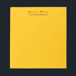 Amber gelb Schlicht Elegante Beruflich Moderne Notizblock<br><div class="desc">Einfaches,  modernes,  minimalistisches Design für Unternehmen. Diese Vorlage kann an alle beruflichen Beruf angepasst werden.</div>