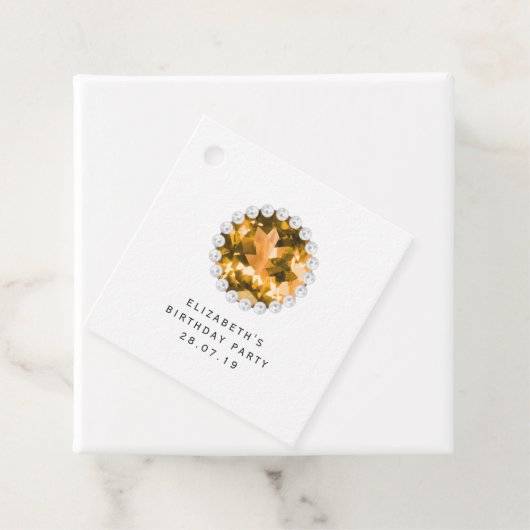 Amber Gemstone Luxus getuftete Imitate Leder Geschenkanhänger (Beispiel)