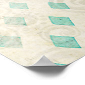 Amber Giraffe & Aquamarines Owl Art Poster (Ecke)