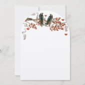 Amber Glow Fall Leaf Love Bird Wedding Einladung (Rückseite)