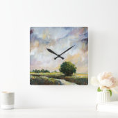 Amber Glow II Quadratische Wanduhr (Zuhause)