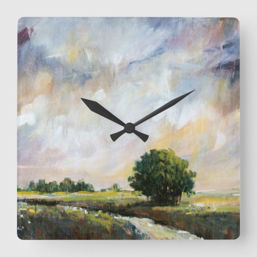 Amber Glow II Quadratische Wanduhr (Vorderseite)