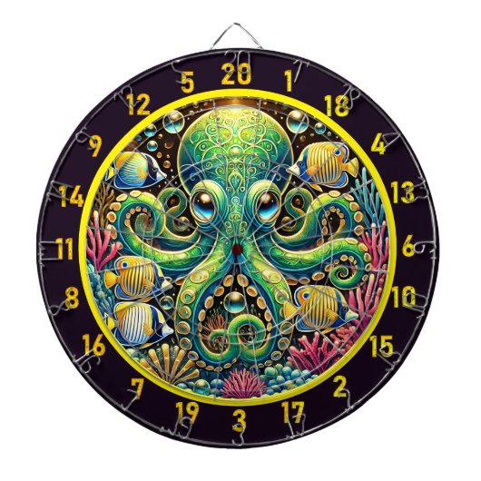 Amber Glow Octopus Dartboard Dartscheibe (vorne)