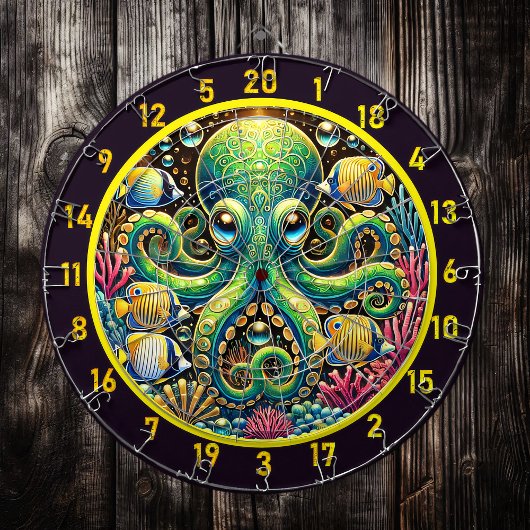 Amber Glow Octopus Dartboard Dartscheibe