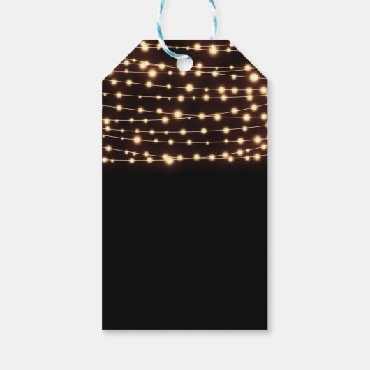 Amber Glow String Lights Elegantes Glam Gastgesche Geschenkanhänger (Rückseite)