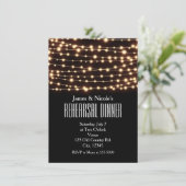 Amber Glow String Lights Probe Dinner Card Einladung (Stehend Vorderseite)