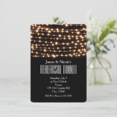 Amber Glow String Lights Probe Dinner Card Einladung (Stehend Vorderseite)