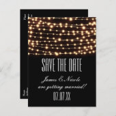 Amber Glow String Lights Rett Datum Postkarte (Vorne/Hinten)