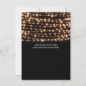 Amber Glow String Lights Rustic Wedding RSVP Card Einladung (Rückseite)